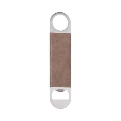 Metal bottle opener made of steel and eco-leather for sublimation